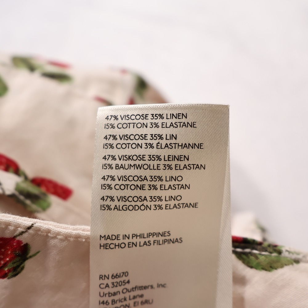 MAEVE ANTHROPOLOGIE Womens 26 Cream Strawberry Print Collete Wide Leg Crop Pants - Picture 5 of 8